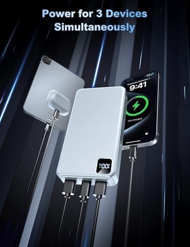 Massive 56,800 m Ah Portable Power Bank with 22.5 W Fast Charging – Triple Device Charging Capability, USB-C Compatibility & LED Battery Level Indicator – Essential Travel Companion for i Phone 16/15/14/13, Samsung Galaxy, and i Pad Users – Experience Uninterrupted Mobile Power Anytime, Anywhere