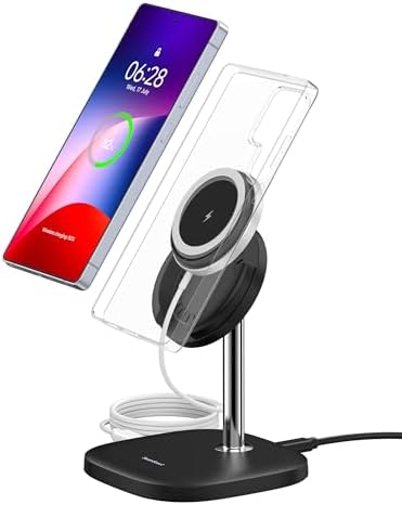 Detachable Magnetic Charging Station for Samsung Galaxy S25/S24/S23/S22/Z Flip7/Z Fold7 & i Phone 16/15/14/13/12 – Fast Wireless Charger with Mag Safe Compatibility, Compact Design for Home & On-the-Go Convenience, Swan Scout 506 SM
