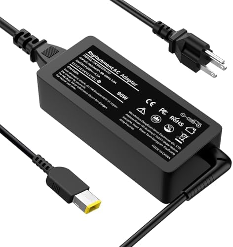 Power Up Your Lenovo with Ryaobwu 90 W/65 W USB Tip AC Adapter – Ultimate Compatibility for Think Pad and Idea Pad Models, Fast Charging & Safety Certified Power Supply for Reliable Performance – Ideal Replacement for T Series, E Series, & Flex Series Laptops