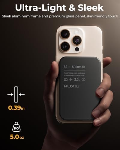 2025 Ultra-Slim Mag-Safe Wireless Power Bank – 5000 m Ah Qi2-Certified Charger for i Phone 16/15/14/13/12 – Lightweight Magnetic Battery Pack with 15 W Fast Charging & Superior Safety Features – Ideal Travel Companion for Effortless Device Power Management