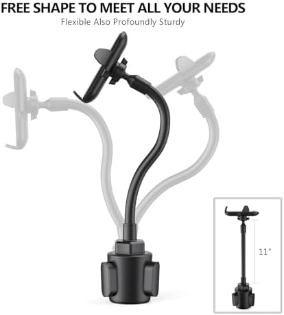 Esoulk Secure Grip 360° Rotating Car Phone Holder with Strong Suction Cup & Adjustable Long Arm – Universal Compatibility for i Phone, Samsung, Android & GPS – Enhanced Safety & Convenience for Drivers