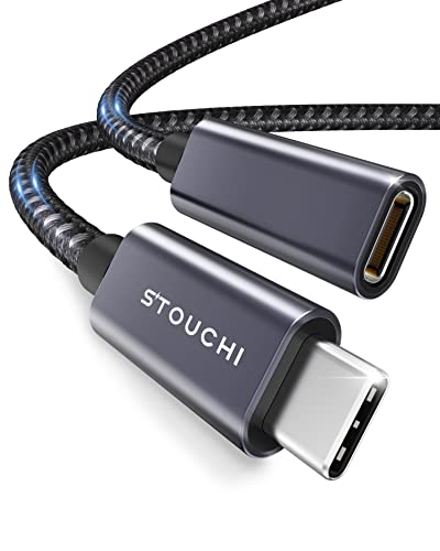 Stouchi 6.6 FT USB-C Extension Cable – Type C 3.1 Male to Female, Ultra-Fast Charging & Data Transfer for PSVR2, Galaxy S23, i Pad Mini/Pro, Mac Book Air M1/M2, and Mag Safe – Enhanced Connectivity & Durability for Gaming and Streaming