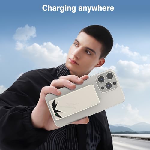 Compact Magnetic Power Bank – 5000 m Ah Wireless Charger with 20 W PD Fast Charging for i Phone 16/15/14/13/12 Pro/Mini/Max – Sleek Gold Design for Enhanced Portability and Compatibility
