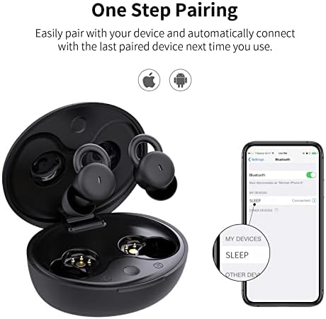 Ultimate Sleep Enhancer: Ultra-Comfort Bluetooth Earbuds for Side Sleepers – Advanced Noise-Cancellation for Snoring Relief and Restorative Sleep – Discreet, Lightweight Design for Uninterrupted Nighttime Bliss