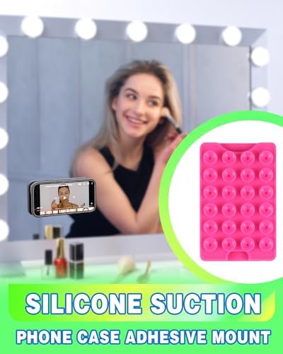 BIAJIYA Phone Sticky Grip Wallet Mount Stick on Suction Mirrors Phone Card Holder Silicone Adhesive Phone Accessory for Tiktok All Smartphones (RoseGold5PC) – Enhanced Compatibility and Speed