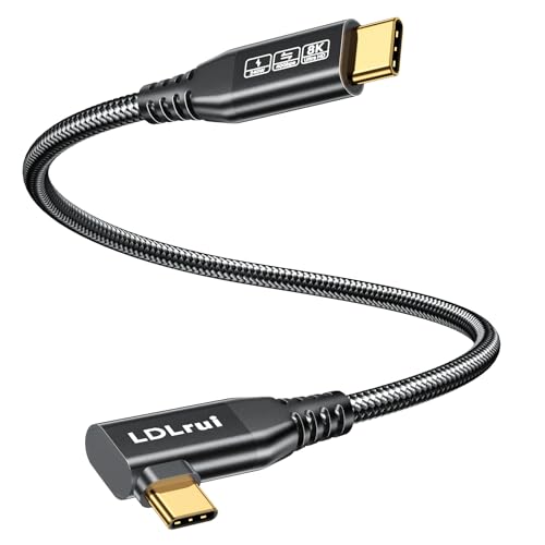 USB C Monitor Cable 8K/4K UHD Display[4FT], 40Gbps USB 4 High Speed Data Transfer Cable, Right Angle USB C for Thunderbolt 4 Cord, 240W Fast Charging for iPhone 16, MacBook Pro, KVM Switch, Samsung – Enhanced Compatibility and Speed