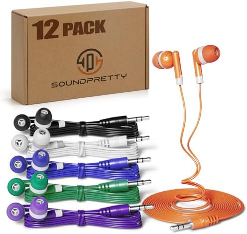 Revitalize Your K-12 Classroom Experience with SP SOUNDPRETTY’s 24-Pack Colorful Wired Earbud Headphones – Superior Sound Quality, Ergonomic Comfort, and Seamless Compatibility with Tablets & Laptops for Engaging Learning Environments