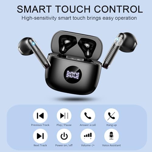 Unleash Premium Sound with Jxrev 2025 Wireless Earbuds – Advanced Bluetooth 5.4 Tech for Effortless Connectivity, Hi-Fi Stereo Audio for Unmatched Clarity, IP7 Waterproof Design for Ultimate Protection, 40-Hour Playtime for All-Day Listening, Enhanced 4-Mic Noise Cancellation for Crystal-Clear Calls, LED Battery Life Indicator for Convenience, Perfect for Active Lifestyles and Daily Use