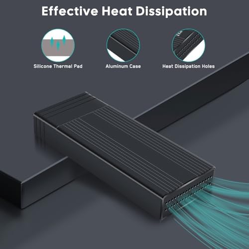 Ultra-Fast Aluminum M.2 NVMe SSD Enclosure Adapter – USB 3.2 Gen 2 (10 Gbps) with Triple Type-A Ports, Supports 2242/2260/2280 Sizes, UASP & TRIM for Optimal Performance – Perfect for Gamers & Creative Professionals