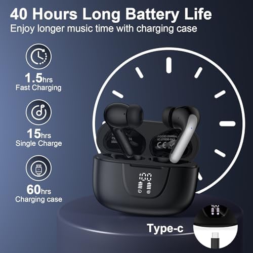 Unleash Premium Sound: Waterproof Bluetooth Earbuds for Samsung Galaxy S25 Ultra/Z Flip Fold 7/S24/S23 & Android – Deep Bass, Advanced Noise-Cancellation, Quick Bluetooth Pairing, Perfect for Active Lifestyles and Music Enthusiasts