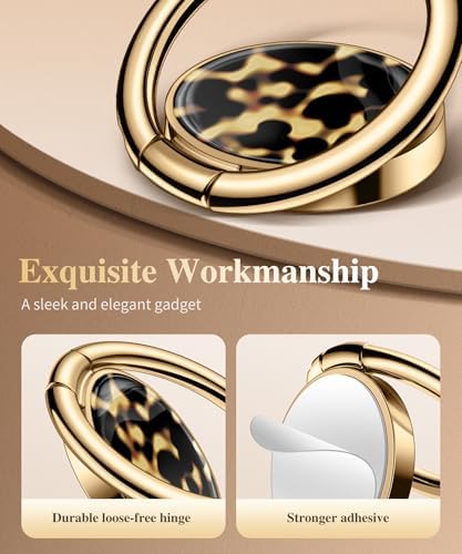 GVIEWIN Stylish Marble Phone Ring Holder with 360° Rotation for Ultimate Grip and Kickstand Functionality – Compatible with i Phone 16 Pro Max, 15 Plus, 14, 13, 12 Series & Galaxy S25/S24 Ultra – Elegant Flowing Sakura Design for Enhanced Safety and Usability