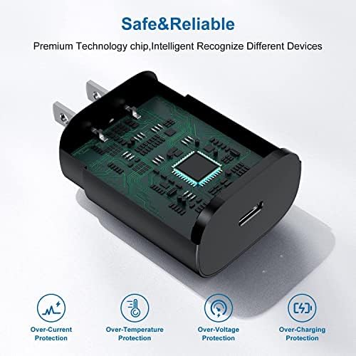 Ultra-Fast 25 W PD Type C Charger Duo with 6 ft USB-C Cables – Essential Charging Set for Android Galaxy S25, S24, S23, S22, S21, Note Series – Compact Design, Enhanced Safety Features, Ideal for Home & Travel
