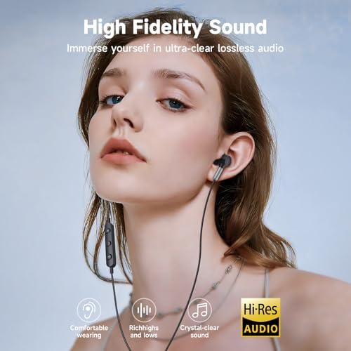 Ultimate Hi-Fi USB C Earbuds for i Phone & Samsung Galaxy – Premium Wired Headphones with Built-in Microphone, On-the-Go Volume Control, and Universal Compatibility for i Pad & Google Pixel – Durable Design for Audiophiles and Professionals Seeking Superior Sound Quality and Comfort