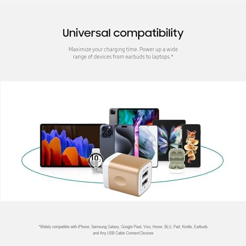 AILKIN Dual Port USB Wall Charger 2-Pack – 2.1 A Fast Charging Adapter for i Phone 15/14/13/12/11 Pro, Samsung Galaxy S23/S22/S21 – Compact Power Block with Quick Charge Technology – Universal Compatibility & Safety Features for Home and Travel