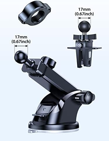 VICSEED Durable 17 mm Ball Head Phone Holder Mount – Enhanced Stability and Safety for Car Navigation – Pack of 2 Sturdy Accessories for Hands-Free Operation and Easy Installation