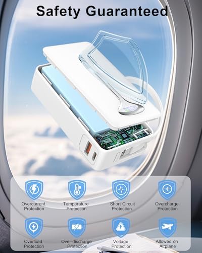 High-Capacity 10000 m Ah USB-C Power Bank with 22.5 W Fast Charging – Travel-Ready Portable Charger Featuring Built-in Cables, Triple Output Ports & HD LED Display for Efficient Device Charging on the Go