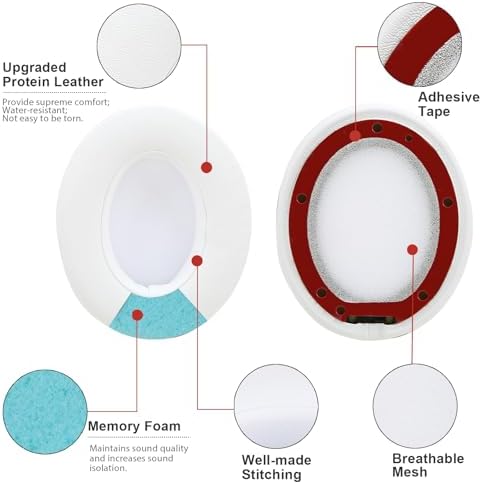 Upgrade Your Audio Experience with Premium Noise-Isolating Memory Foam Ear Pads for Studio 2 & 3 Headphones – Waterproof Protein Leather Cushions in Blue for Unmatched Comfort and Enhanced Sound Quality