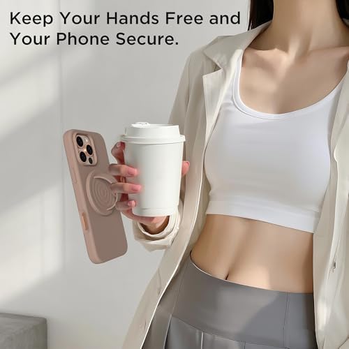 Revolutionary Magnetic Phone Ring Grip Holder – Ergonomic Silicone Finger Loop for i Phone Pro Max/Plus, 12/13/14/15/16 Series – Compatible with Mag Safe – Oat Color Enhances Aesthetics and Comfort – 360-Degree Rotation for Effortless Use – Secure Your Device with Style and Stability – Essential Smartphone Accessory for Unmatched Usability and Convenience