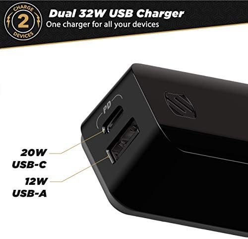 Scosche HPDC20-SP 20 W USB-C Fast Charger Mini Cube Wall Adapter – Ultra-Portable Power Delivery 3.0 for Swift Device Charging, 4 X Faster Charge Speed, Sleek Black Design for Enhanced Compatibility and Efficiency