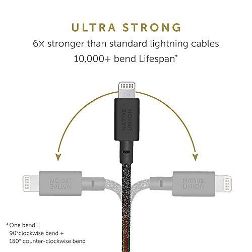 Revamp Your Charging Routine with Native Union 10 ft USB-C to Lightning Belt Cable – Ultra-Durable MFi Certified Cable for i Phone 14 Series & All Lightning Devices – Fast Charging & Data Transfer in Stylish Cosmos Finish for Enhanced Mobility and Performance