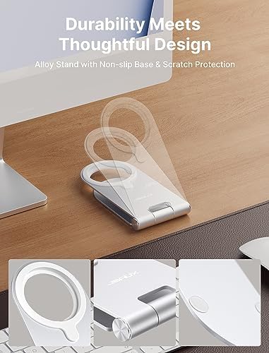 JSAUX Magnetic Wireless Charger – Sleek Silver Fast Charging Pad for i Phone 16 Series, Mag Safe-Compatible with Superior Magnetic Alignment for Efficient Power Delivery, Portable Design for Home & Travel Use, Essential i Phone Accessory for Stylish Charging Solutions