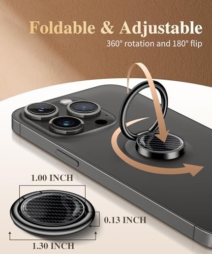 GVIEWIN Stylish Marble Phone Ring Holder with 360° Rotation for Ultimate Grip and Kickstand Functionality – Compatible with i Phone 16 Pro Max, 15 Plus, 14, 13, 12 Series & Galaxy S25/S24 Ultra – Elegant Flowing Sakura Design for Enhanced Safety and Usability
