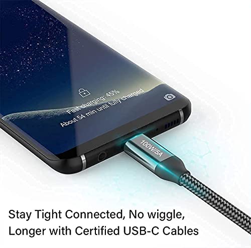 15 FT USB C to USB C Charging Cable – 100 W Fast Power Delivery for i Phone 15 Pro Max, Mac Book Air, i Pad Pro, Samsung Galaxy, One Plus, Google Pixel, PS5 & Xbox – Ultimate Durability and Enhanced Compatibility for Rapid Charging and Data Transfer