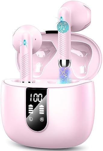 Ultimate Freedom: 2024 Bluetooth V5.4 Noise Cancelling Wireless Earbuds with IP7 Waterproofing, 40-Hour Battery Life, Dual LED Display, and Enhanced Call Clarity for Android/i OS – Chic Green Design for Active Lifestyle