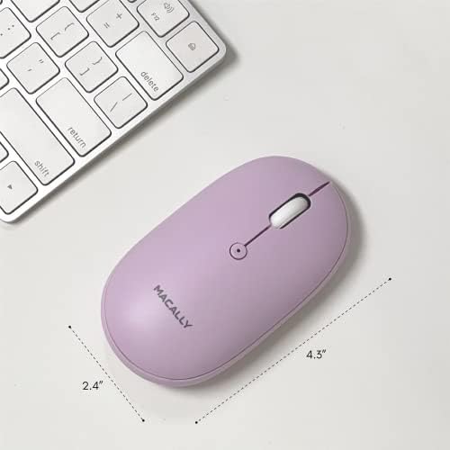 Sleek Macally Wireless Bluetooth Mouse – Rechargeable, Ergonomic Design for Mac & PC – Ultra-Quiet Clicks Perfect for Home, Office & Travel – Enhanced Compatibility with Mac Book Air/Pro, i Mac & Windows Laptops – Experience Comfort & Efficiency in Every Click