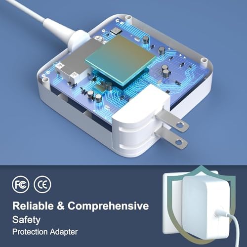 High-Efficiency 85 W Mac Book Pro Charger with 6.6 FT L-Tip Power Adapter – Compact, Foldable Design for Enhanced Portability and Compatibility with Pre-2012 Mac Book Pro Models 13/15/17 Inch – Guaranteed 100% Performance and Safety Certified