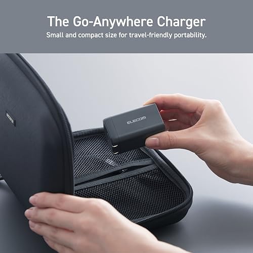ELECOM 65 W Ga N II Plus USB-C Wall Charger – Compact Multi-Port Power Adapter for Fast Charging i Phone, Laptop, Tablet, Air Pods, and More – Ultimate Compatibility and Efficiency in a Sleek Design