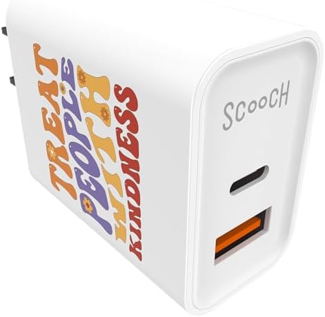 Scooch 20 W Fast Dual-Port Wall Charger – Sleek USB-A & USB-C Power Delivery Adapter for Rapid Device Charging, Compact Travel-Friendly Design with Elegant White Finish, Ideal for Universal Compatibility and Safe Operation