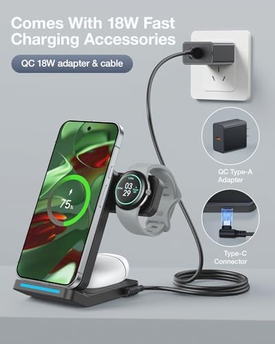 Innovative Foldable Wireless Charging Station for Google Pixel Watch 3 & 2 – 3-in-1 Fast Charger with Enhanced Compatibility for Pixel 9 Pro/9 XL/9 a/8 Pro/8/7/6 & Pixel Buds Pro 2 – QC Adapter Included for Optimal Speed and Convenience – Ultimate Travel-Friendly Design with Adjustable Angles and Space-Saving Portability – Experience Efficient Charging with Vertical and Horizontal Support – Perfect for Home, Office, and On-the-Go Use – Ideal Gift for Tech Enthusiasts Seeking Reliable Performance