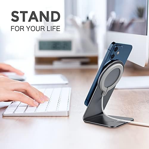 Stand for MagSafe Charger, CreaDream Aluminum Stand Holder for iPhone 16 15 14 13 12 Series, Magsafe Accessories Compatible with iPhone 16 15 14 13 12 Plus, Pro, Pro Max [MagSafe Charger Not Included] – Enhanced Compatibility and Speed