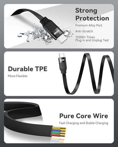 Dual-Purpose 60 W Fast-Charging Retractable USB-C to Lightning/Type-C Cable Set – 4 ft Length, 2-Pack for i Phone 13/14/15/16 Pro Max, i Pads & Samsung Devices – Ultimate Convenience and Durability for Everyday Use