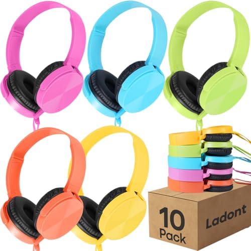 Premium Dual Pack Kids’ Classroom Headphones – Foldable & Swivel Design for Ultimate Portability – High-Definition Stereo Sound with 3.5 mm Jack – Comfortable Over-Ear Fit in Eye-Catching Blue & Pink – Robust Wired Headphones Tailored for K-12 Learning Environments