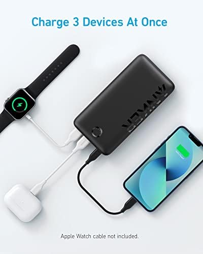 Anker 20,000 m Ah Fast Charge Power Bank – Ultra-Fast 22.5 W Portable Charger with Dual USB-A and USB-C Ports, Ideal for i Phone 16/15/14/13/12, Samsung Galaxy, i Pad Pro, Air Pods & Apple Watch – Compact and Durable for On-the-Go Power Solutions