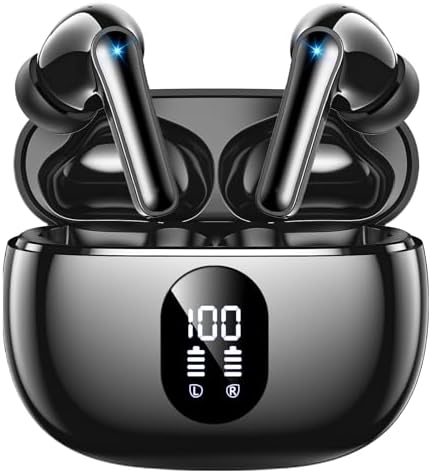 Experience Unmatched Audio Freedom with 2025 Advanced Bluetooth Wireless Earbuds – Big Bass Sound, 48-Hour Playtime, IPX7 Waterproof for Active Lifestyles, AI-Enhanced Hands-Free Calling for Seamless Connectivity with i Phone & Android – Ultimate Comfort, Durability, and Immersive Sound Quality