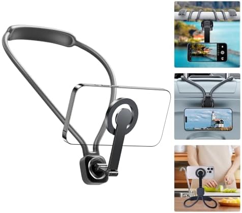 Magnetic Neck Phone Holder for Recording，POV Cell Phone Stand for Video Vlog Selfie,Hands Free Chest Tripod Mount for iPhone 16/15/14/13/12 (Magnetic Version) – Enhanced Compatibility and Speed