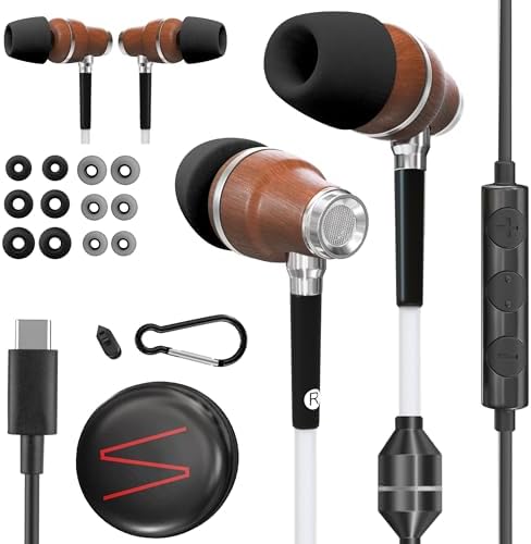 Discover Superior Sound with Symphonized Eco-Friendly Wooden Airtube Earbuds – Immerse Yourself in 3 D Audio Bliss, Deep Bass from 8 mm Drivers, Integrated Mic for Effortless Communication, and Universal 3.5 mm Compatibility – Ergonomically Designed for Comfort During Extended Listening Sessions – Perfect for Audiophiles and Casual Users Alike