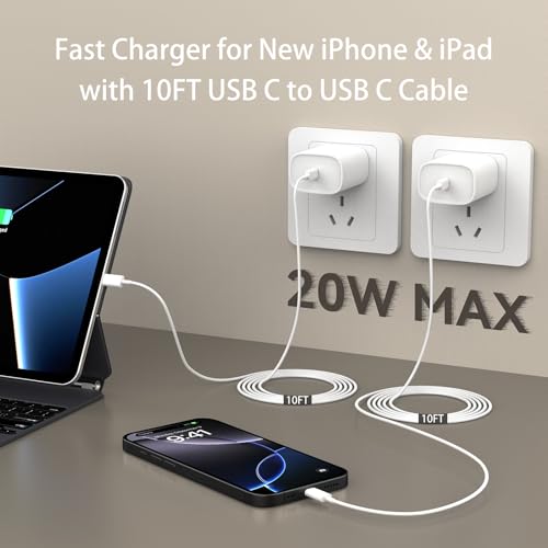 Ultimate i Phone 16 Pro Max Fast Charger with 8 FT USB-C Cable – High-Speed Wall Adapter in Stylish Purple – Compatible with i Phone 15 Series and i Pad Pro – Perfect for Quick Charging on the Go – Enhance Your Charging Experience with Extended Reach and Reliability