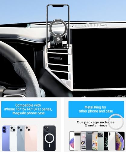 Magnetism 360° Rotating Car Phone Holder for 2022-2025 Toyota Tundra & 2023-2025 Sequoia – Premium Mag Safe-Compatible Smartphone Mount, Effortless Tool-Free Installation, Durable Design for Hands-Free Navigation and Ultimate Driving Safety