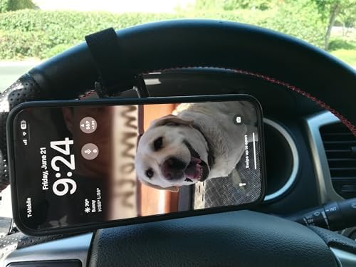 Revolutionary Magnetic Steering Wheel Phone Holder: Ultimate Mag Safe Compatibility for i Phone & Samsung – Hands-Free Navigation & 360-Degree Rotation for Safe Driving