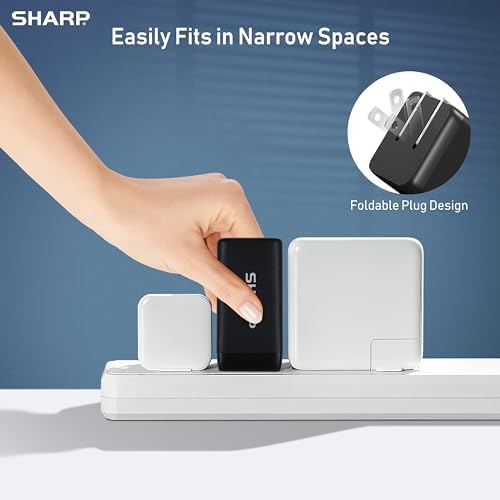 Revolutionize Your Charging Routine with the Sharp 65 W USB-C Multi-Port Wall Charger – Cutting-Edge Ga N Technology Powers Mac Book Pro, i Pad Pro, Galaxy S23, Dell XPS 13, i Phone 15 & More – Three-Port Design for Simultaneous Fast Charging – Compact, Foldable, and Travel-Friendly Solution for Tech Enthusiasts – Ultimate Compatibility for All Your Devices