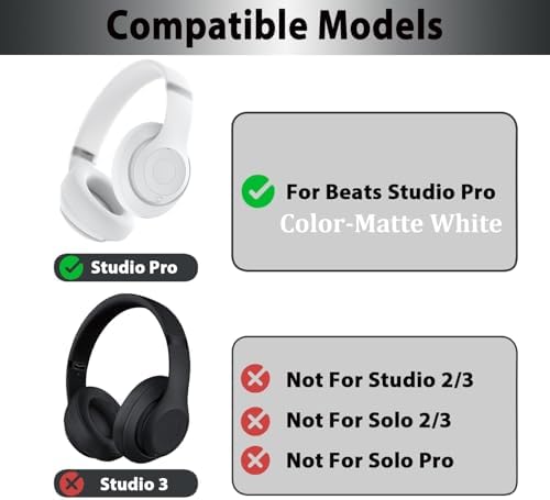 Elevate Your Beats Studio Pro Wireless Headphones with Premium Cooling Gel Replacement Earpads – Soft Protein Leather & Adaptive High-Density Memory Foam for Unmatched Comfort and Sound Isolation – Innovative Design in Sleek Black for Extended Wear Performance