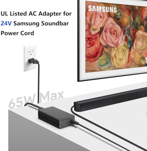 High-Performance 24 V AC Charger for Samsung Soundbars – Compatible with HW-J355, HW-J370, HW-J450, HW-J550, HW-JM37, HW-JM47, HW-J8500 Models – Fast Charging Power Adapter for Uninterrupted Audio Enjoyment – Durable, Lightweight, and Safe Power Supply for Enhanced Sound Experience