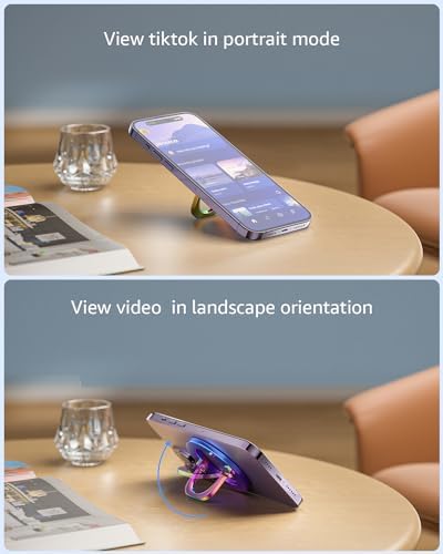 Glitter Silver Magsafe Ring Holder by SUPERONE – Magnetic Phone Grip & Adjustable Stand for i Phone 16/15/14/13/12 Series – Premium Compatibility & Secure Hold for Effortless Use and Stylish Protection