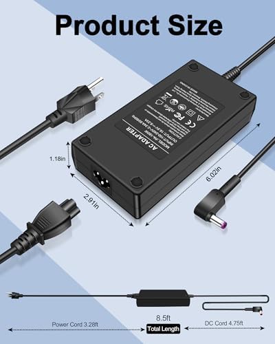 Ultimate 180 W AC Charger for Acer Nitro 5 & Predator Helios 300 – Superior Charging Efficiency, Exceptional Compatibility & Advanced Safety Features for Uninterrupted Gaming Performance
