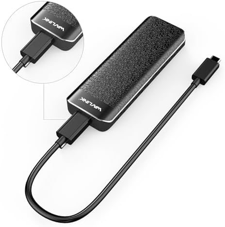 WAVLINK 40 Gbps NVMe M.2 Enclosure for Thunderbolt 4/3 & USB 4 – High-Speed SSD Storage Solution for Mac & Windows, Compatible with M Key/B+M Key 2280 SSDs, Includes Heatsink for Optimal Cooling & 50 cm Cable, Supports Up to 4 TB Capacity for Efficient Data Management