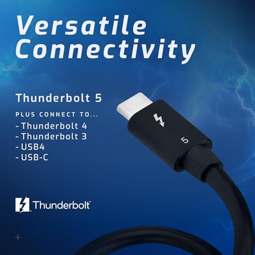 OWC Thunderbolt 4 Cable – 2.0 Meter (6.56 ft.) – Ultra-Fast 40 Gb/s Data Transfer & 100 W Power Delivery – Thunderbolt Certified, Compatible with Thunderbolt 4, 3, USB-C & USB4 Devices – Sleek Black Design for Enhanced Connectivity & Reliability